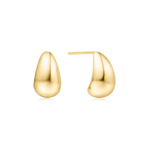 Gold Small Dome Hoop Earrings